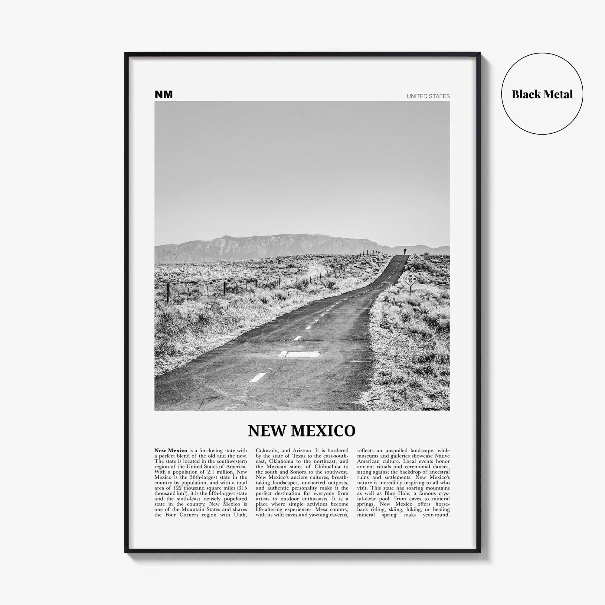 New Mexico Print Black and White No 1, New Mexico Wall Art, New Mexico Poster, New Mexico Photo, USA, United States, North America