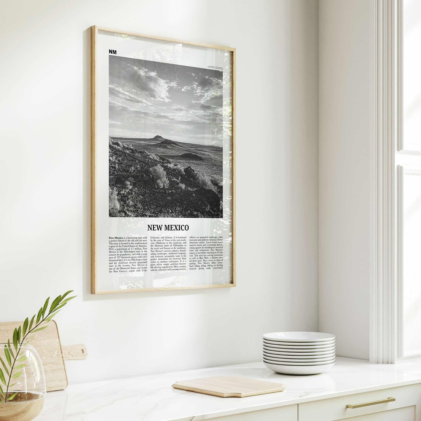 New Mexico Print Black and White No 2, New Mexico Wall Art, New Mexico Poster, New Mexico Photo, New Mexico Wall Décor, New Mexico Map