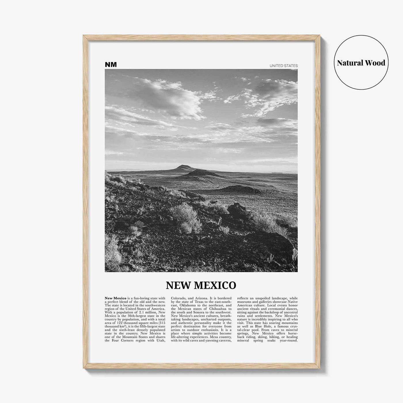 New Mexico Print Black and White No 2, New Mexico Wall Art, New Mexico Poster, New Mexico Photo, New Mexico Wall Décor, New Mexico Map