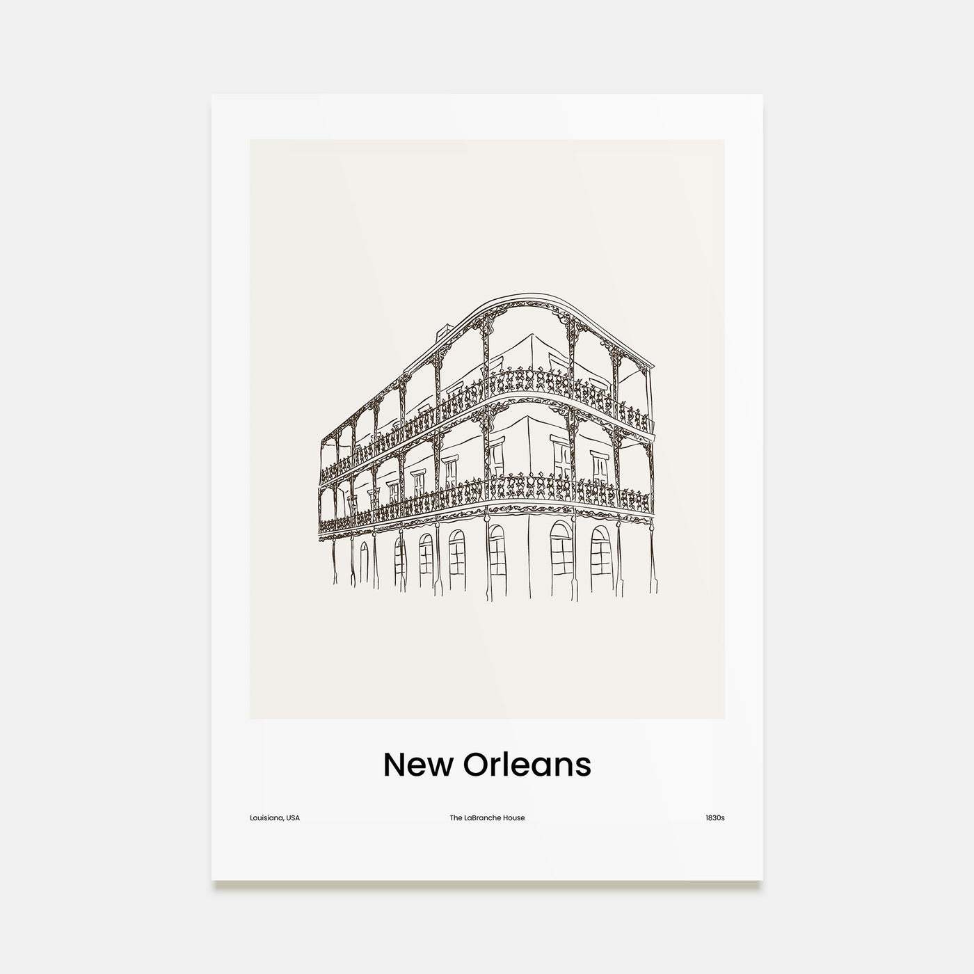 New Orleans Drawn No 2 Poster