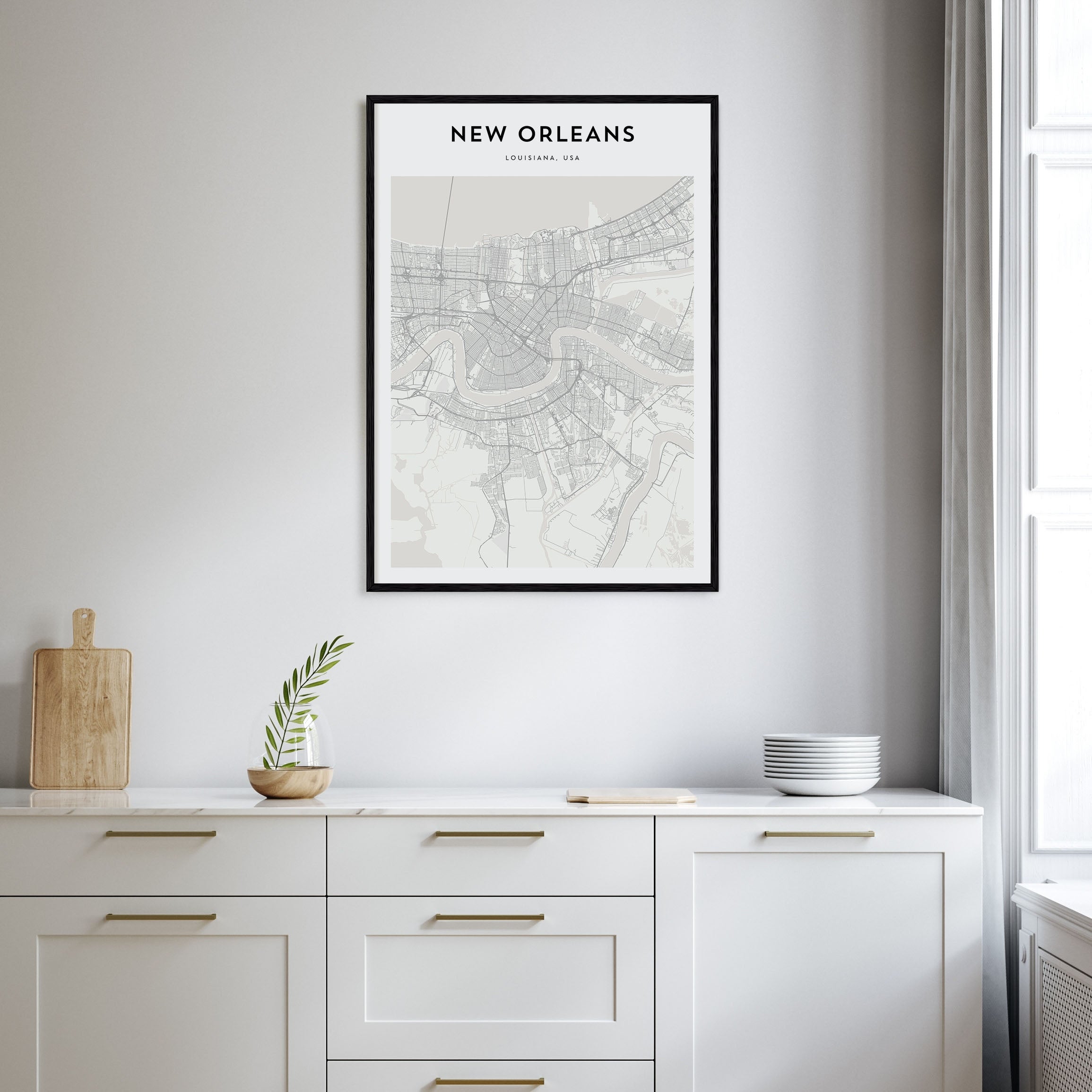 New Orleans Map Portrait Poster