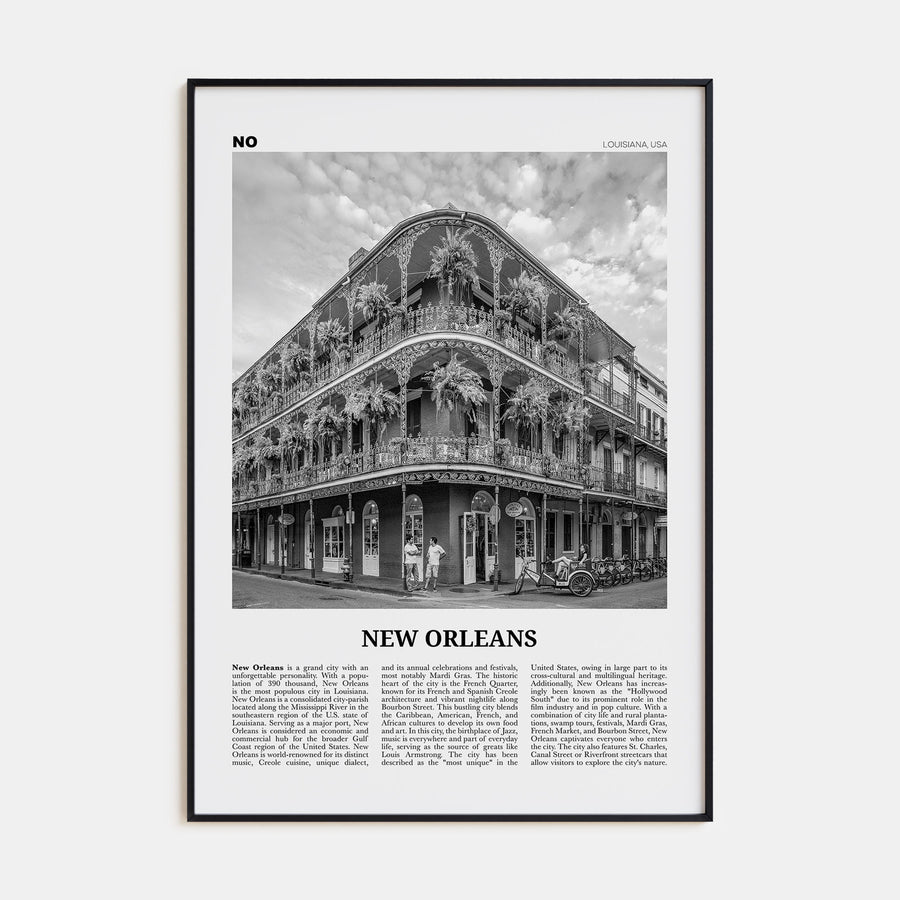 New Orleans Travel B&W No 1 Poster