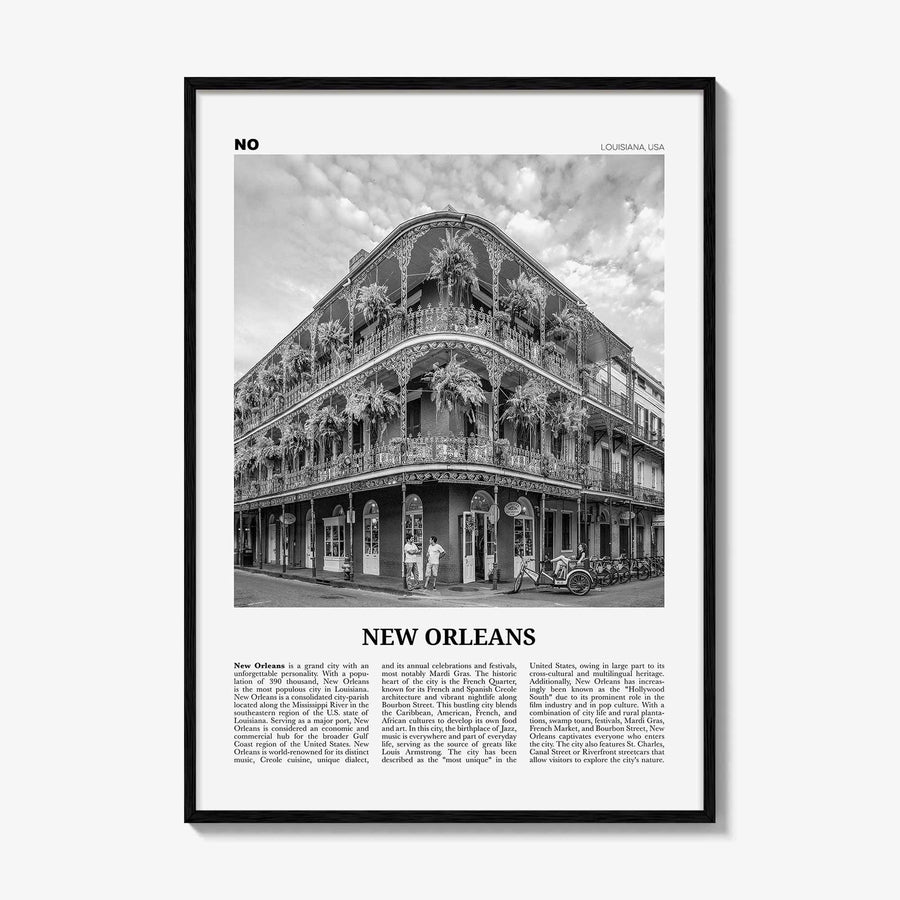 New Orleans Print Black and White No 1, New Orleans Wall Art, New Orleans Poster, New Orleans Photo, Louisiana Print, La Nouvelle-Orléans