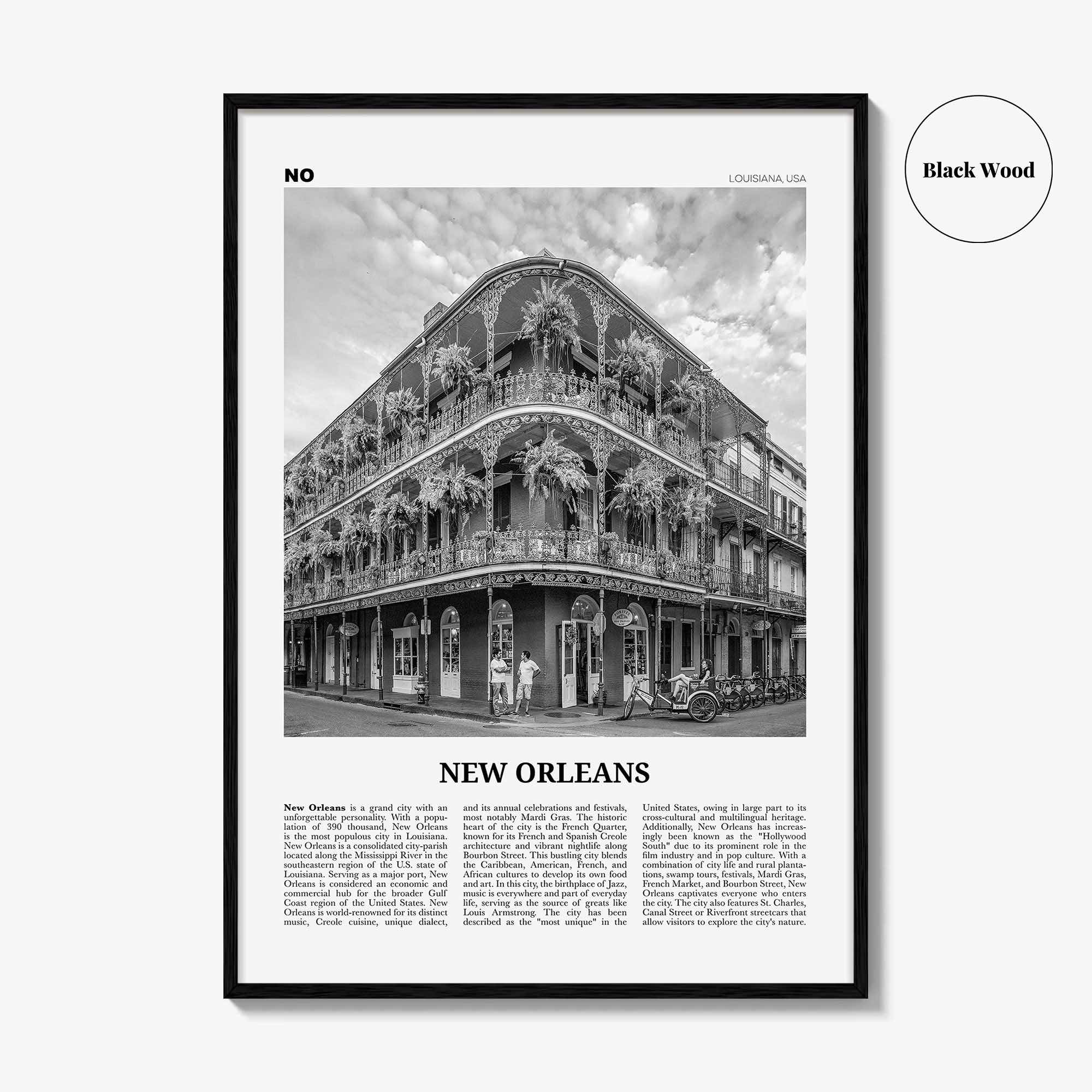 New Orleans Print Black and White No 1, New Orleans Wall Art, New Orleans Poster, New Orleans Photo, Louisiana Print, La Nouvelle-Orléans