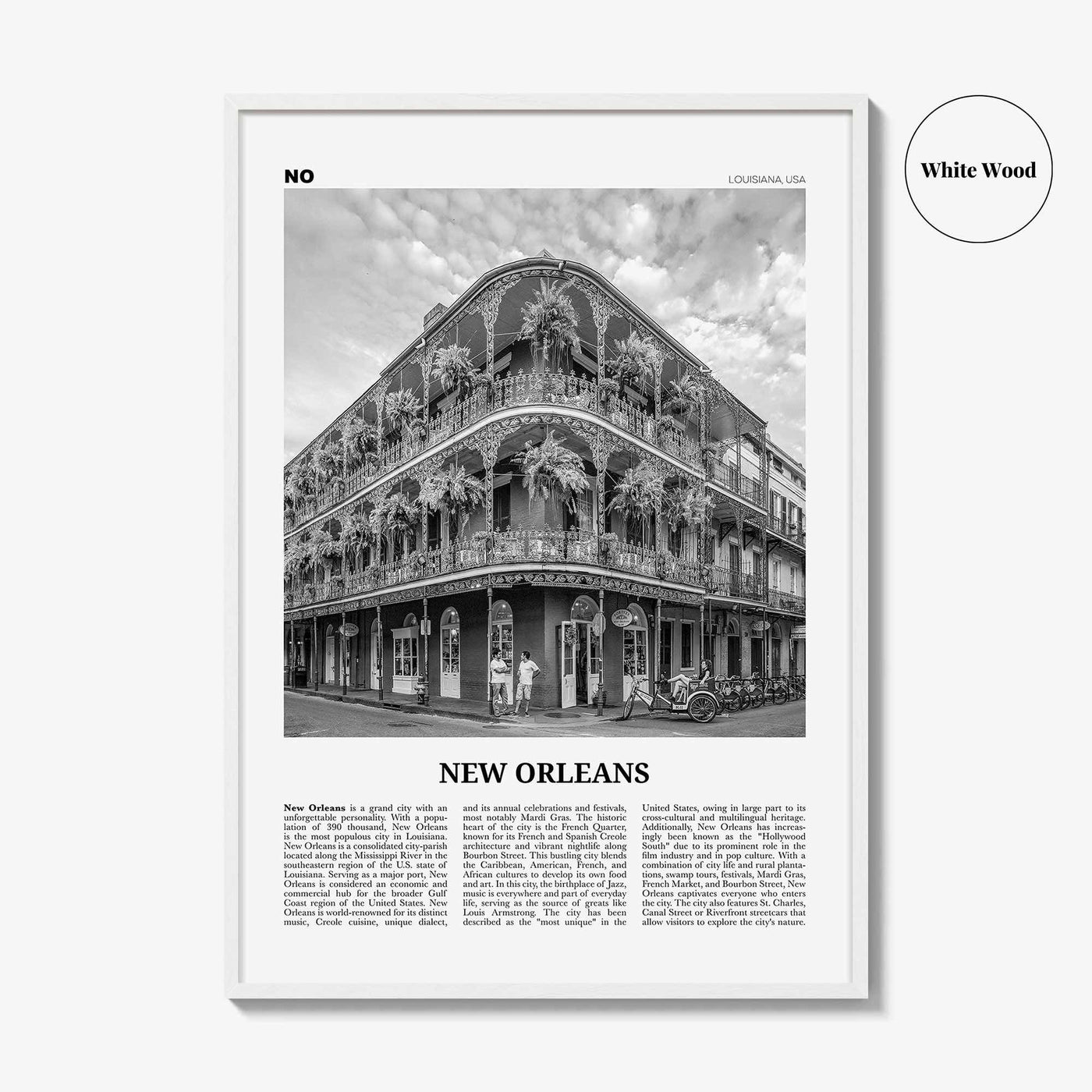 New Orleans Print Black and White No 1, New Orleans Wall Art, New Orleans Poster, New Orleans Photo, Louisiana Print, La Nouvelle-Orléans