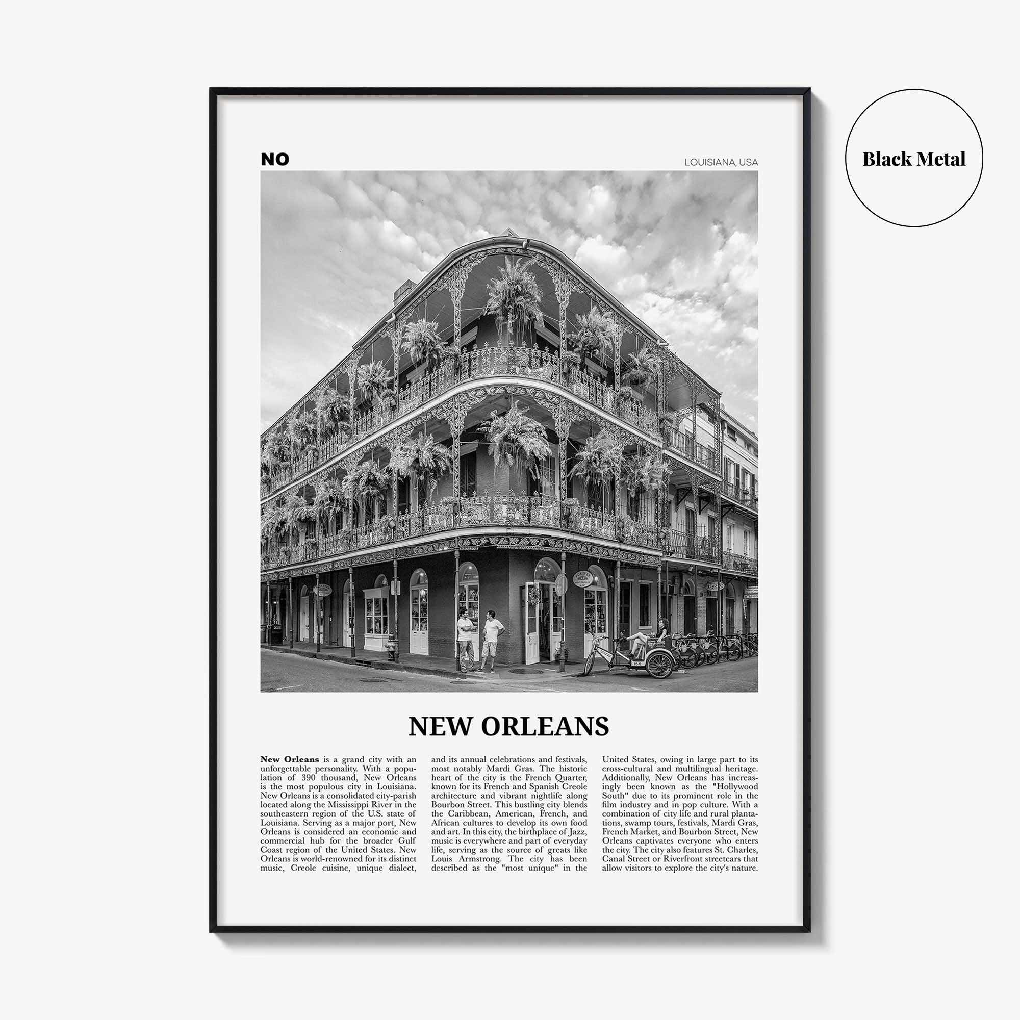 New Orleans Print Black and White No 1, New Orleans Wall Art, New Orleans Poster, New Orleans Photo, Louisiana Print, La Nouvelle-Orléans