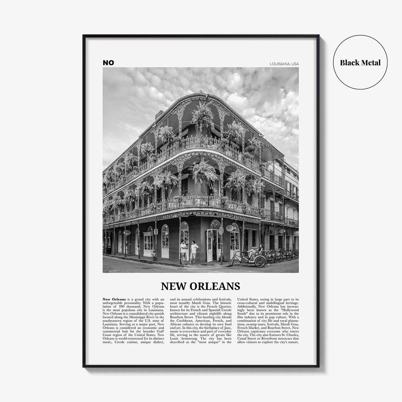 New Orleans Print Black and White No 1, New Orleans Wall Art, New Orleans Poster, New Orleans Photo, Louisiana Print, La Nouvelle-Orléans