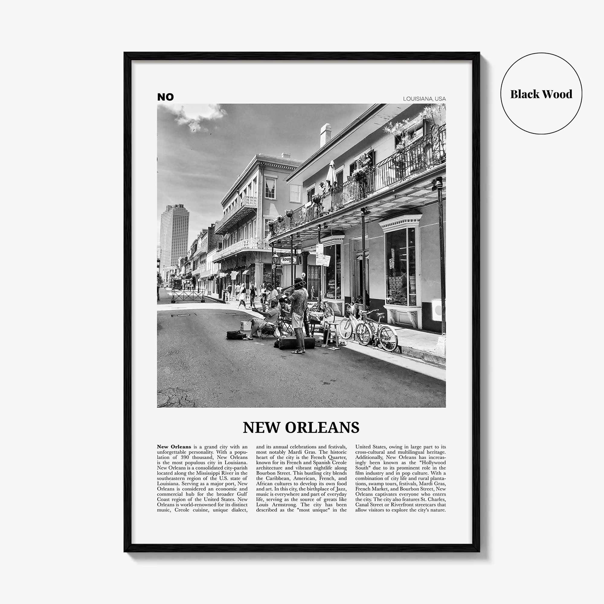 New Orleans Print Black and White No 3, New Orleans Wall Art, New Orleans Poster, New Orleans Photo, Louisiana, USA, United States