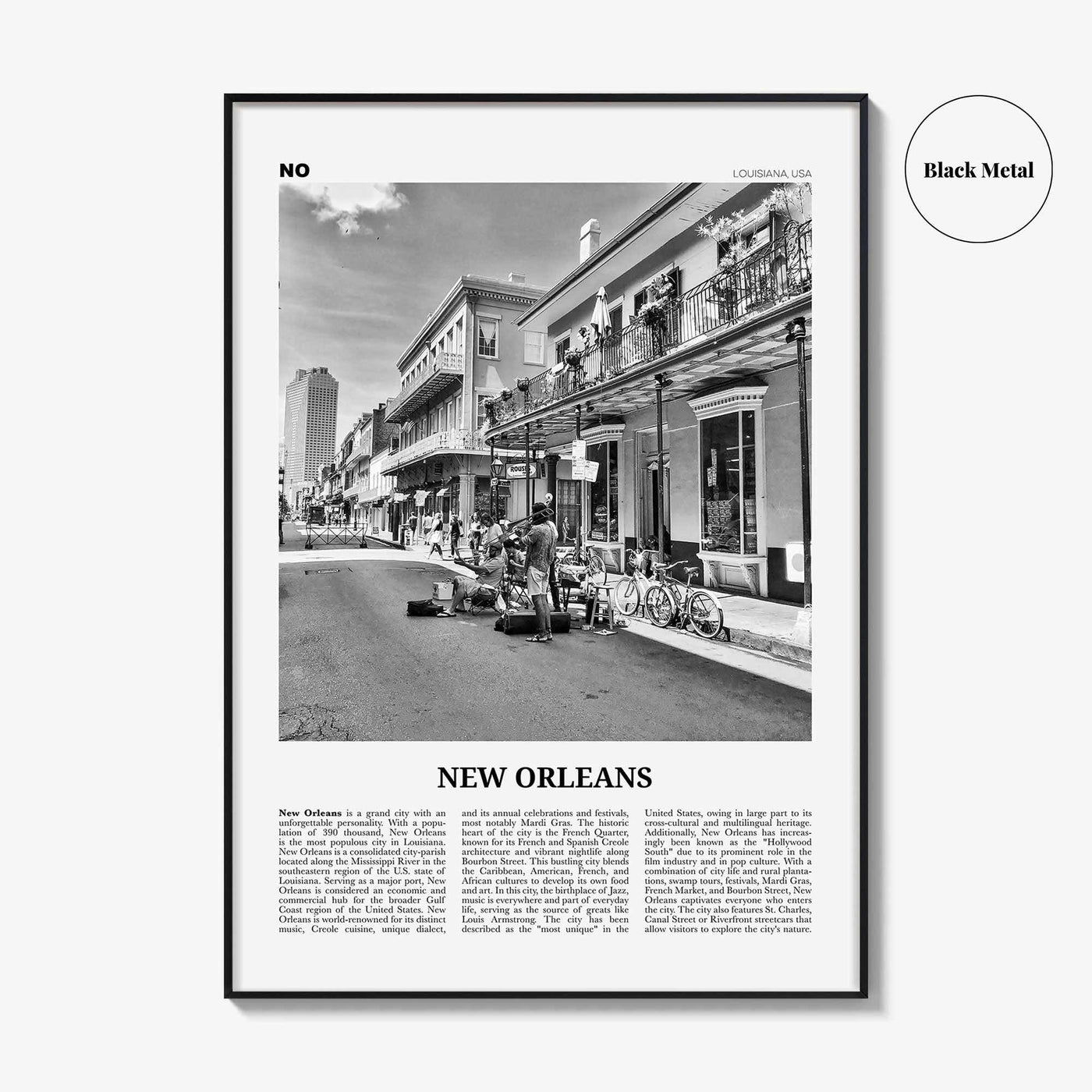 New Orleans Print Black and White No 3, New Orleans Wall Art, New Orleans Poster, New Orleans Photo, Louisiana, USA, United States