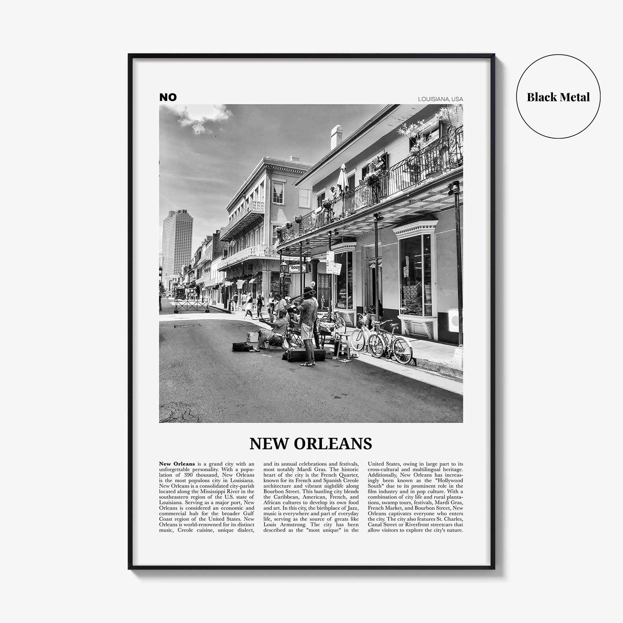 New Orleans Print Black and White No 3, New Orleans Wall Art, New Orleans Poster, New Orleans Photo, Louisiana, USA, United States