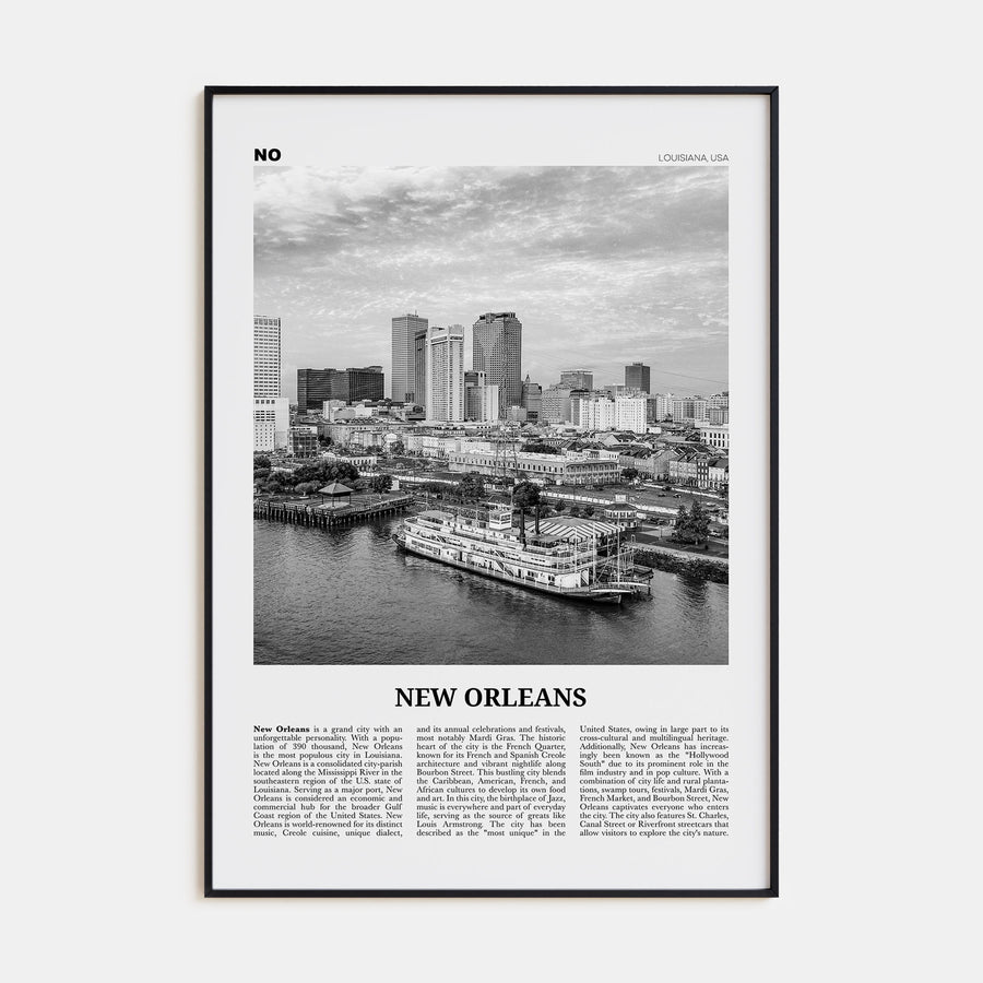 New Orleans Travel B&W No 4 Poster
