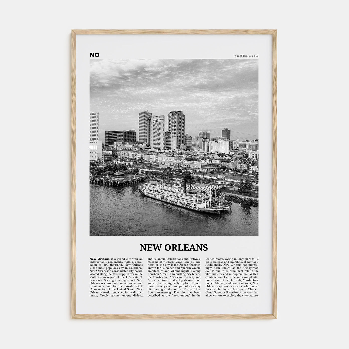 New Orleans Travel B&W No 4 Poster