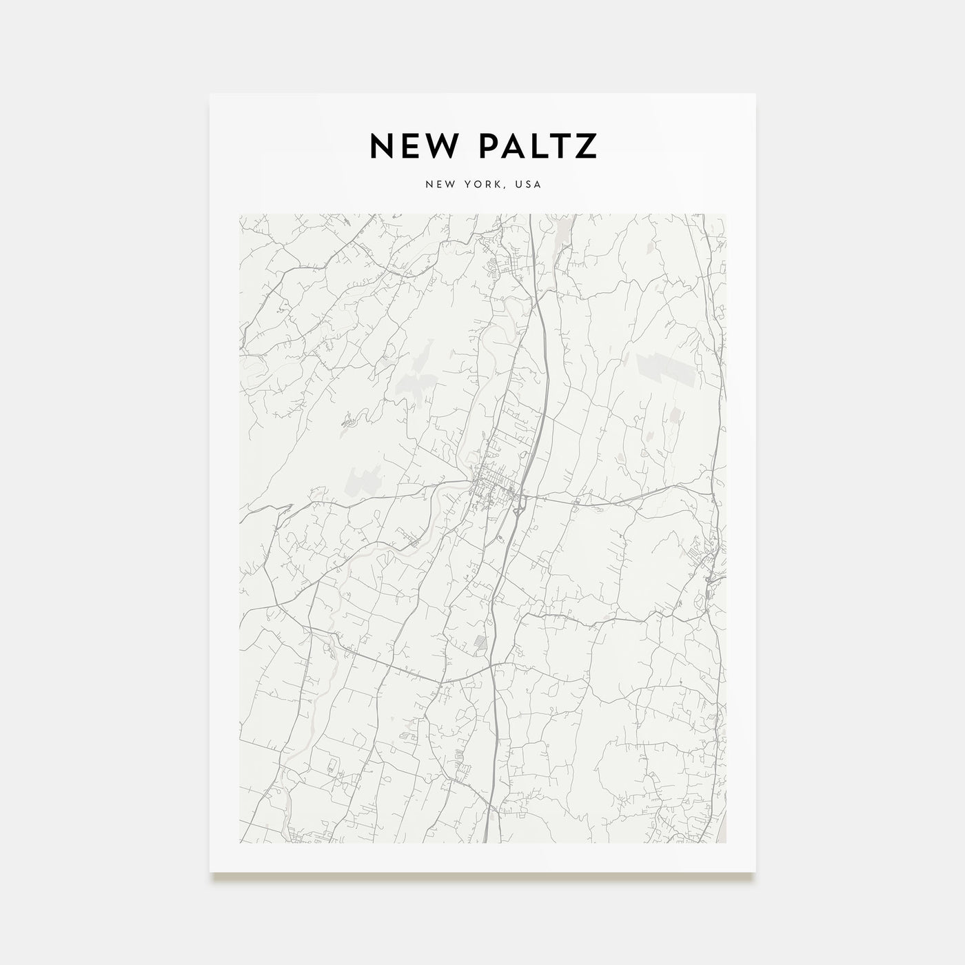 New Paltz Map Portrait Poster