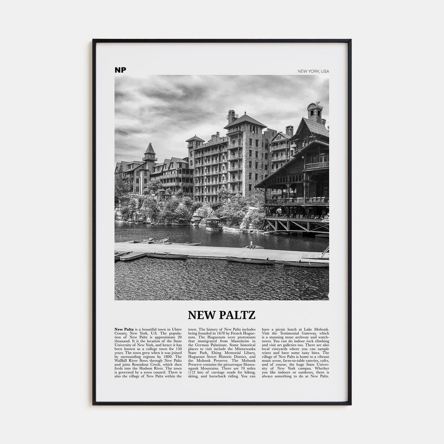 New Paltz Travel B&W Poster