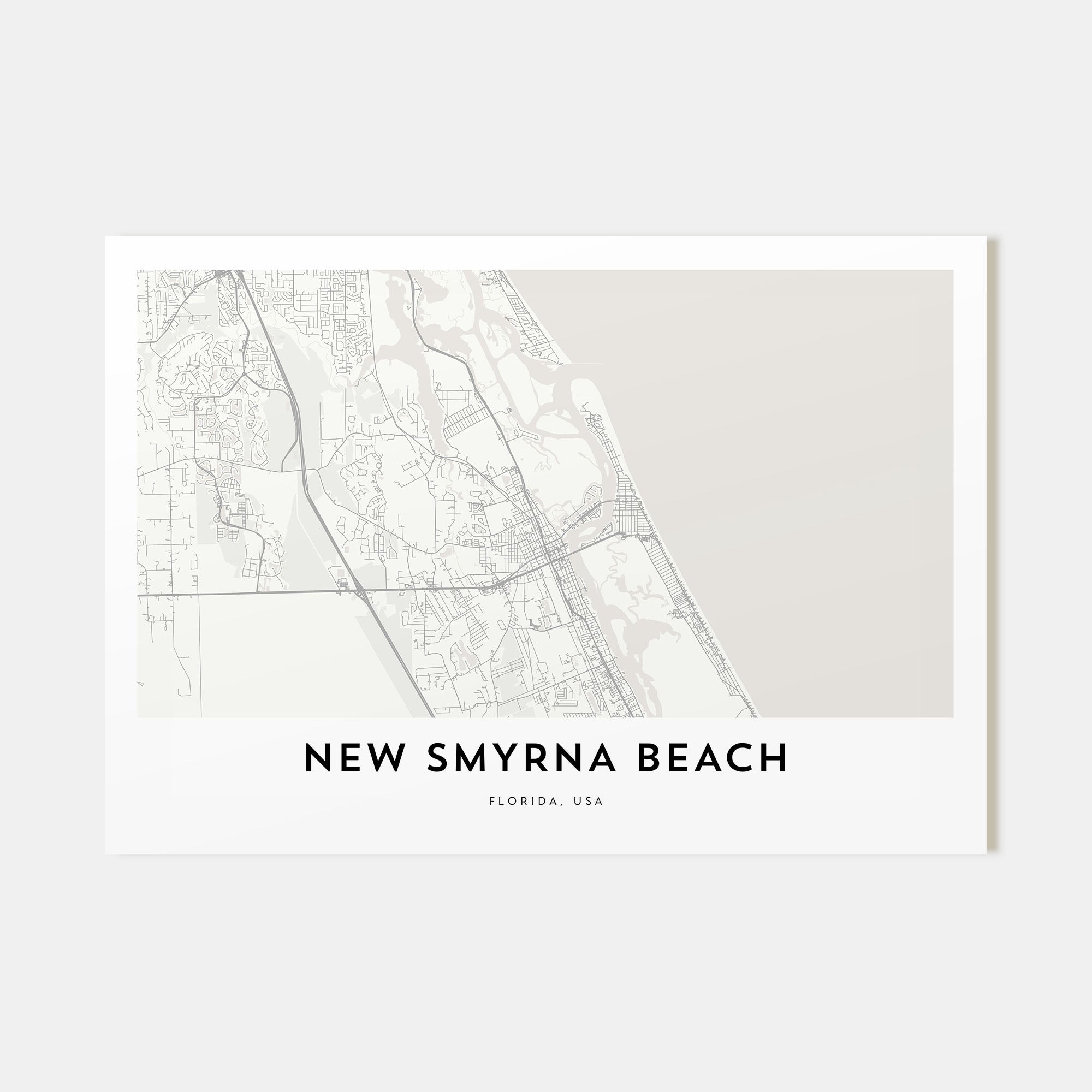 New Smyrna Beach Map Landscape Poster