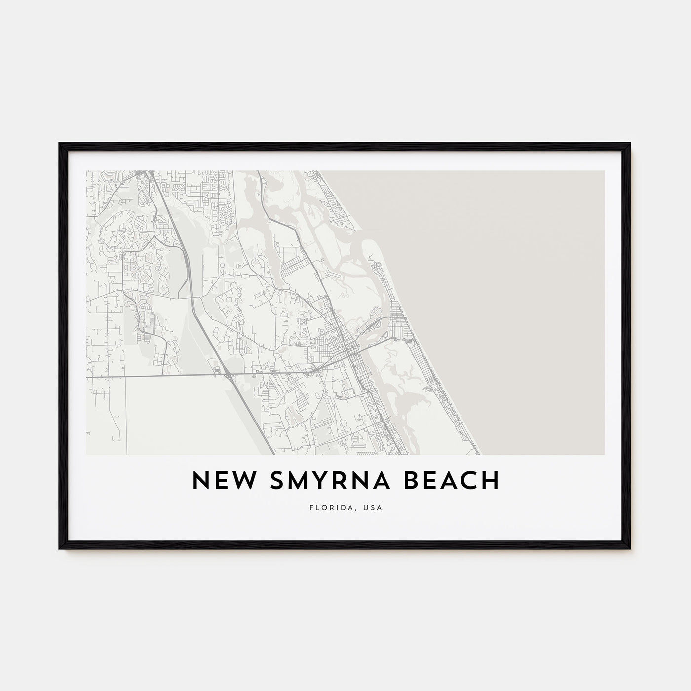 New Smyrna Beach Map Landscape Poster