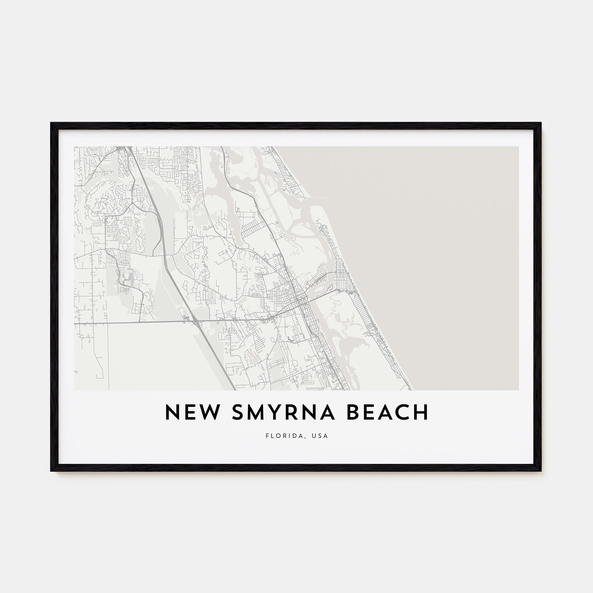 New Smyrna Beach Map Landscape Poster