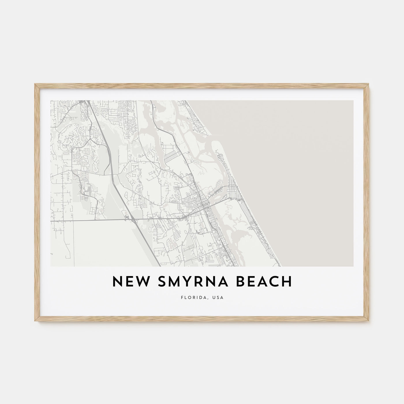 New Smyrna Beach Map Landscape Poster