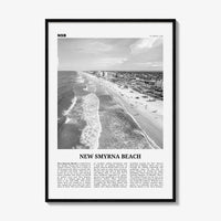New Smyrna Beach Print Black and White, New Smyrna Beach Wall Art, New Smyrna Beach Poster, New Smyrna Beach Photo, Florida, USA