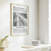 New Smyrna Beach Print Black and White, New Smyrna Beach Wall Art, New Smyrna Beach Poster, New Smyrna Beach Photo, Florida, USA