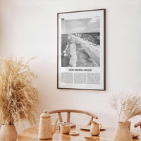 New Smyrna Beach Print Black and White, New Smyrna Beach Wall Art, New Smyrna Beach Poster, New Smyrna Beach Photo, Florida, USA