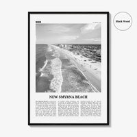 New Smyrna Beach Print Black and White, New Smyrna Beach Wall Art, New Smyrna Beach Poster, New Smyrna Beach Photo, Florida, USA