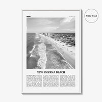 New Smyrna Beach Print Black and White, New Smyrna Beach Wall Art, New Smyrna Beach Poster, New Smyrna Beach Photo, Florida, USA