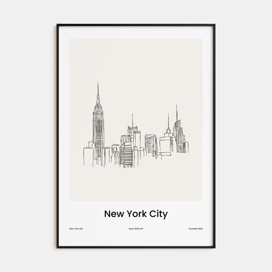 New York City Drawn No 1 Poster