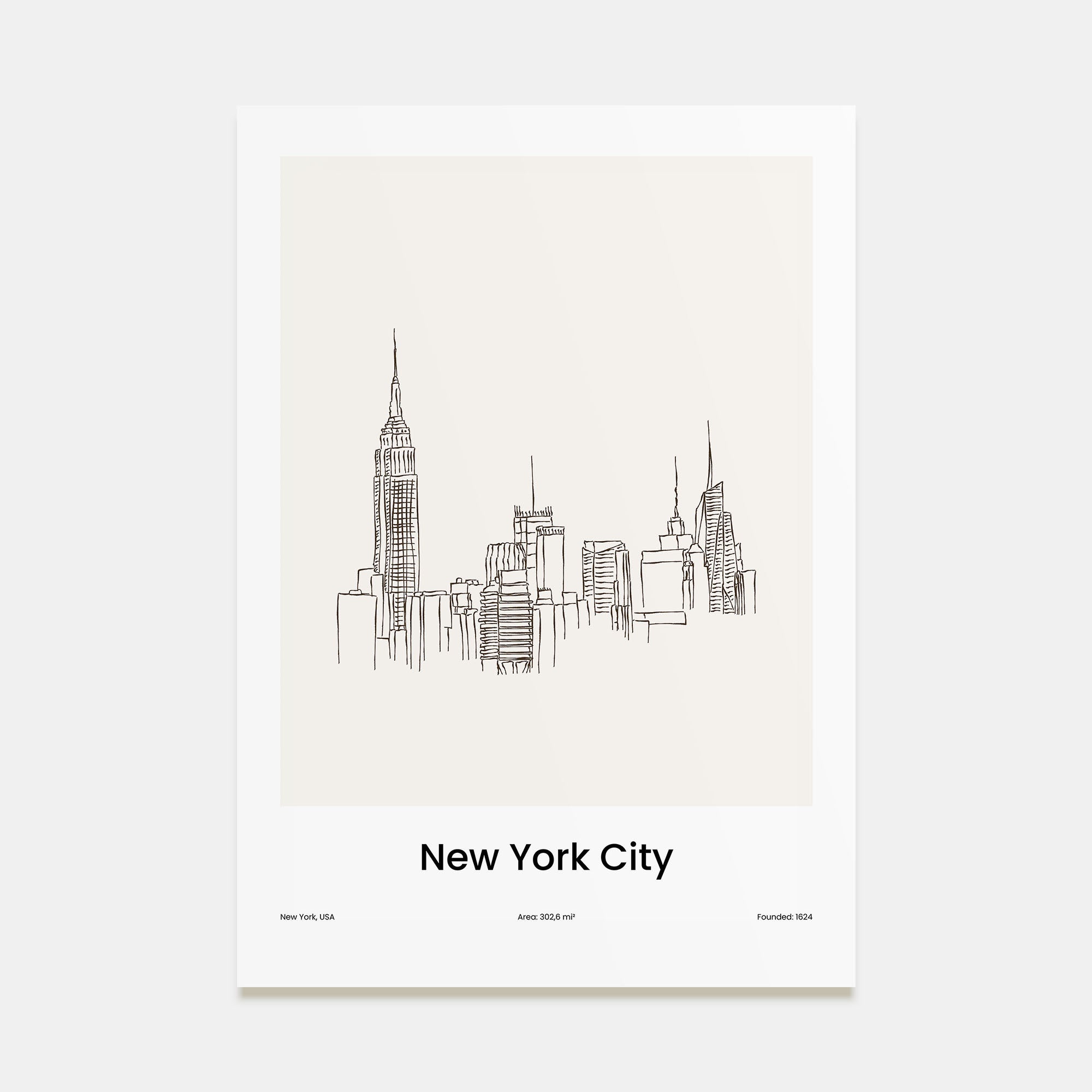 New York City Drawn No 1 Poster