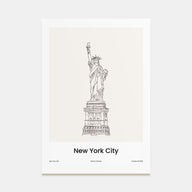 New York City Drawn No 3 Poster