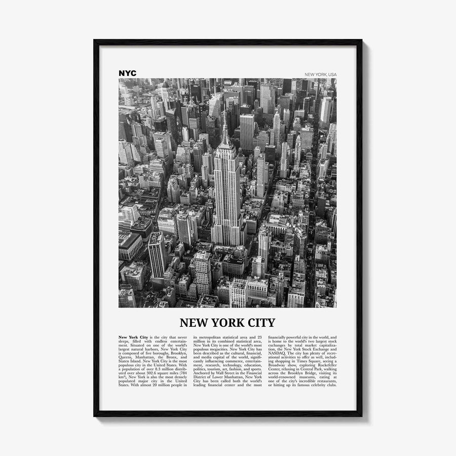 New York City Print Black and White No 2, New York Wall Art, New York Poster, New York Photo, NYC Black and White Poster Print, USA