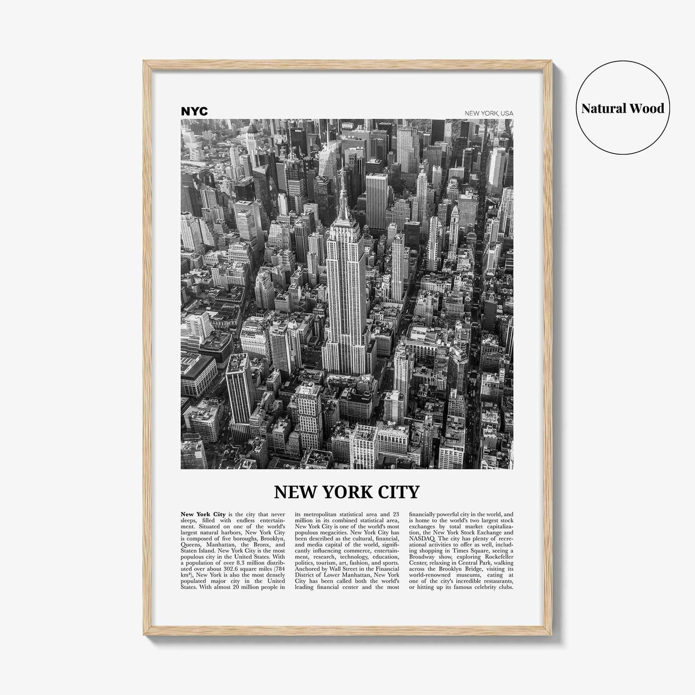 New York City Print Black and White No 2, New York Wall Art, New York Poster, New York Photo, NYC Black and White Poster Print, USA