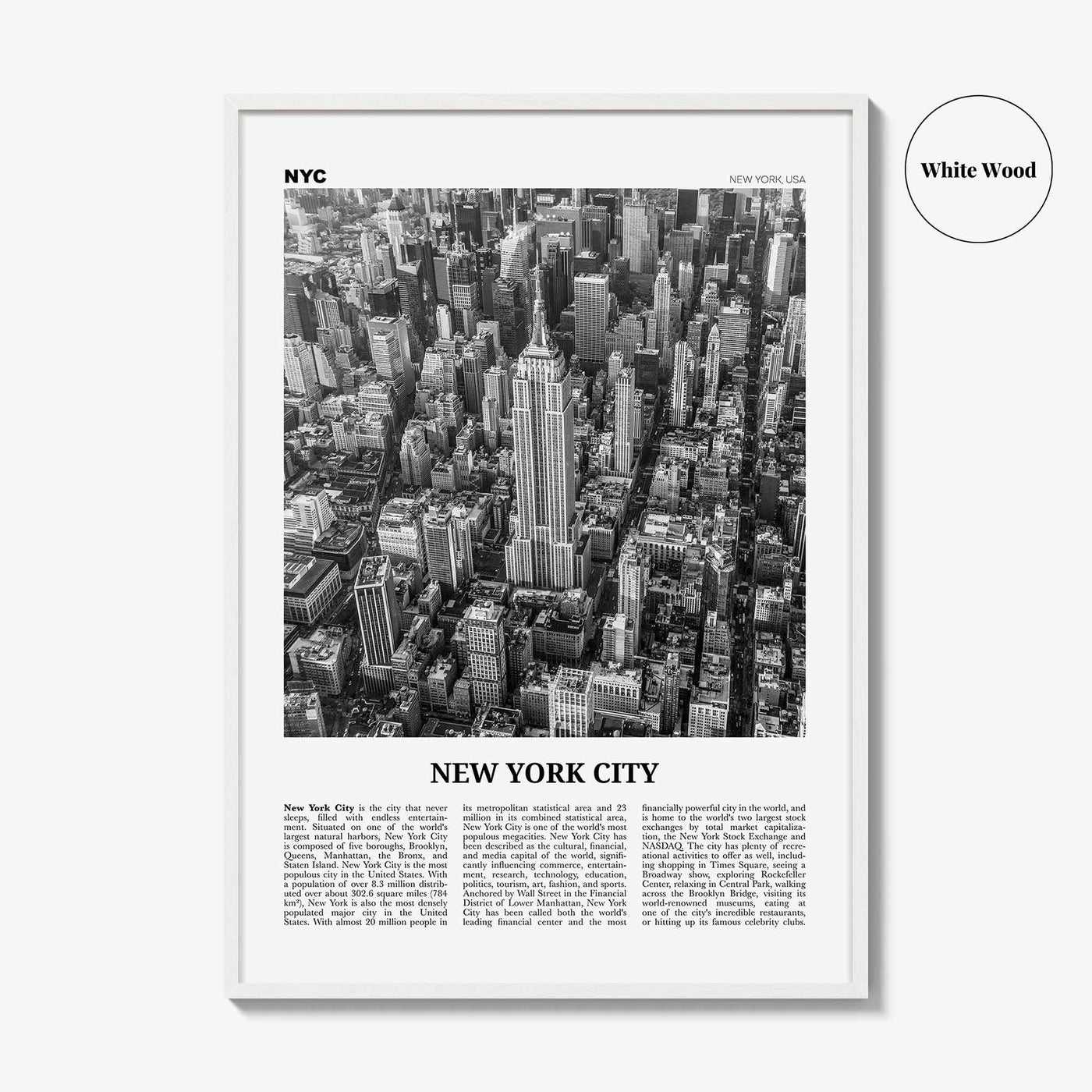 New York City Print Black and White No 2, New York Wall Art, New York Poster, New York Photo, NYC Black and White Poster Print, USA