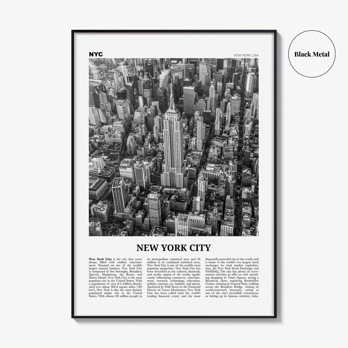New York City Print Black and White No 2, New York Wall Art, New York Poster, New York Photo, NYC Black and White Poster Print, USA