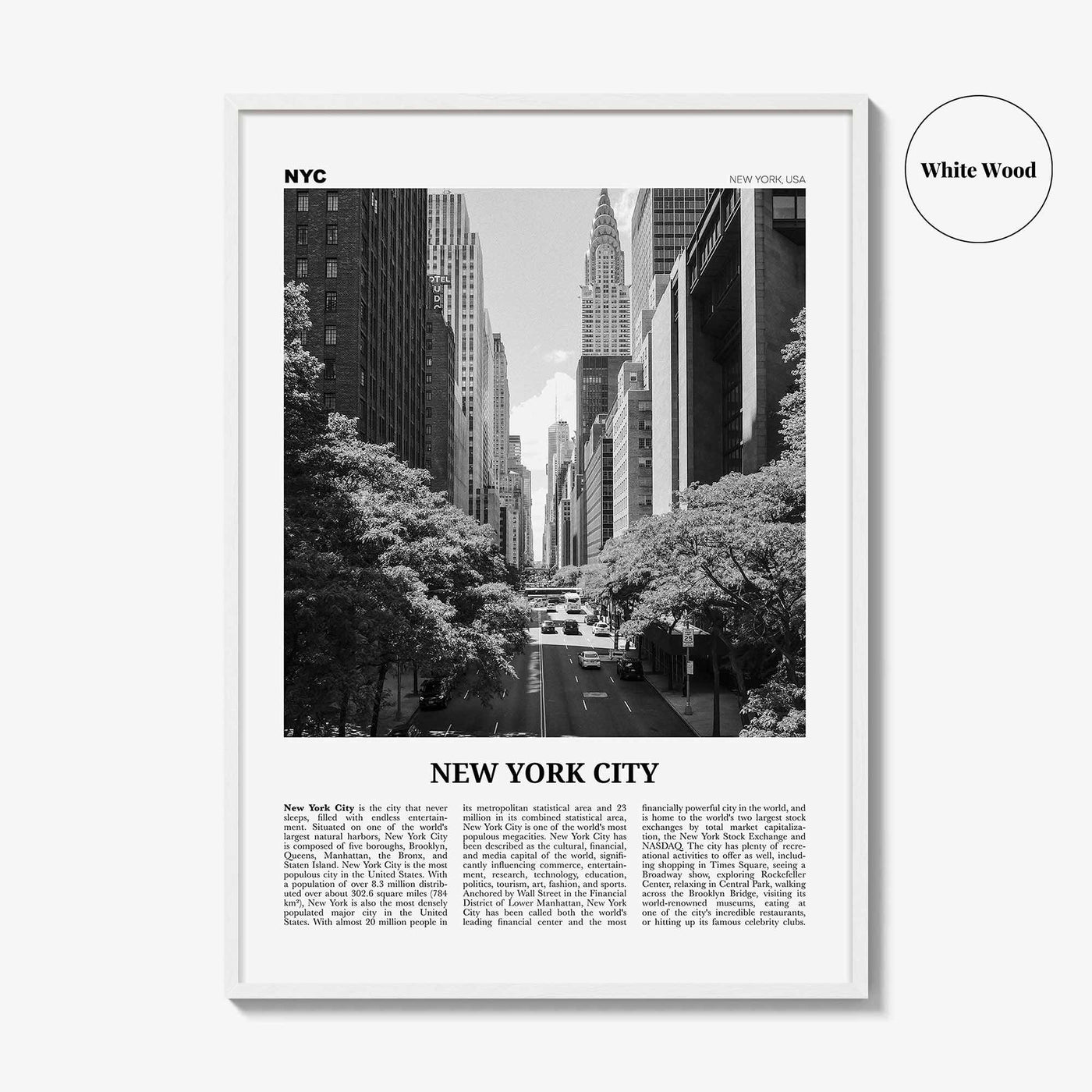 New York City Print Black and White No 4, New York Wall Art, New York Poster, New York Photo, NYC Black and White Poster Print, USA