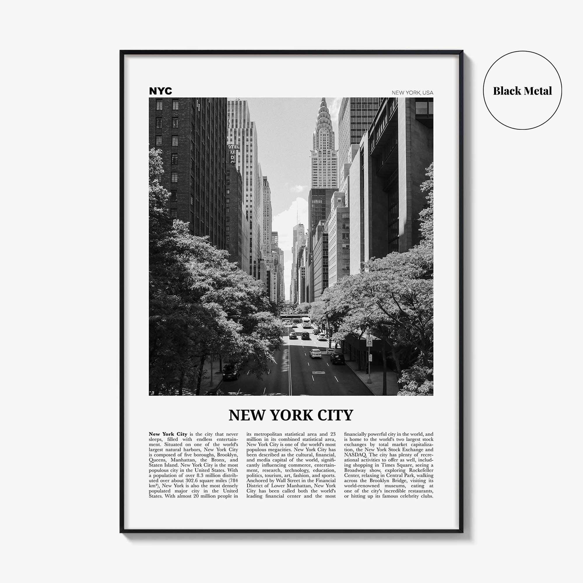 New York City Print Black and White No 4, New York Wall Art, New York Poster, New York Photo, NYC Black and White Poster Print, USA