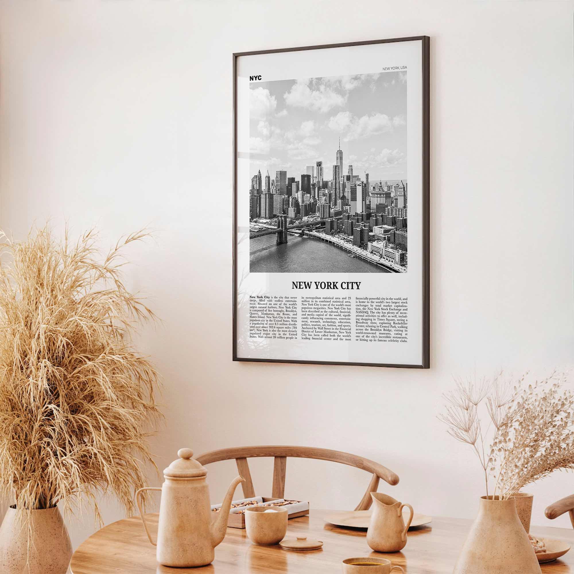 New York City Print Black and White No 7, New York City Wall Art, New York City Poster, New York City Photo, New York City Map, NYC, USA