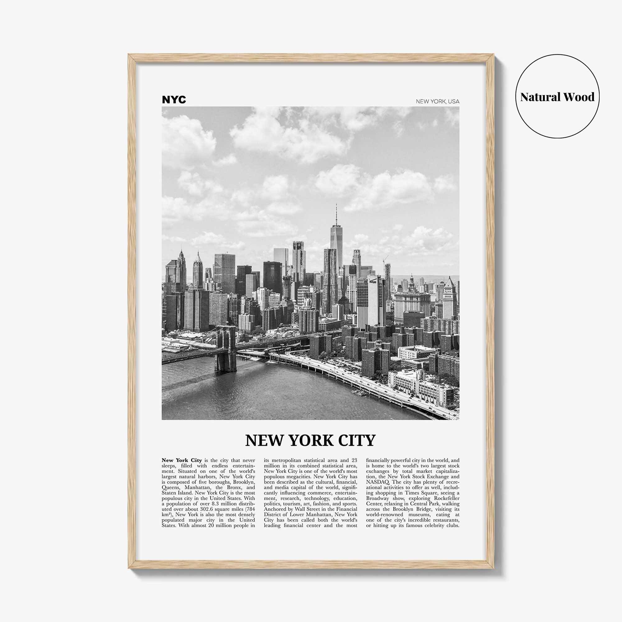 New York City Print Black and White No 7, New York City Wall Art, New York City Poster, New York City Photo, New York City Map, NYC, USA