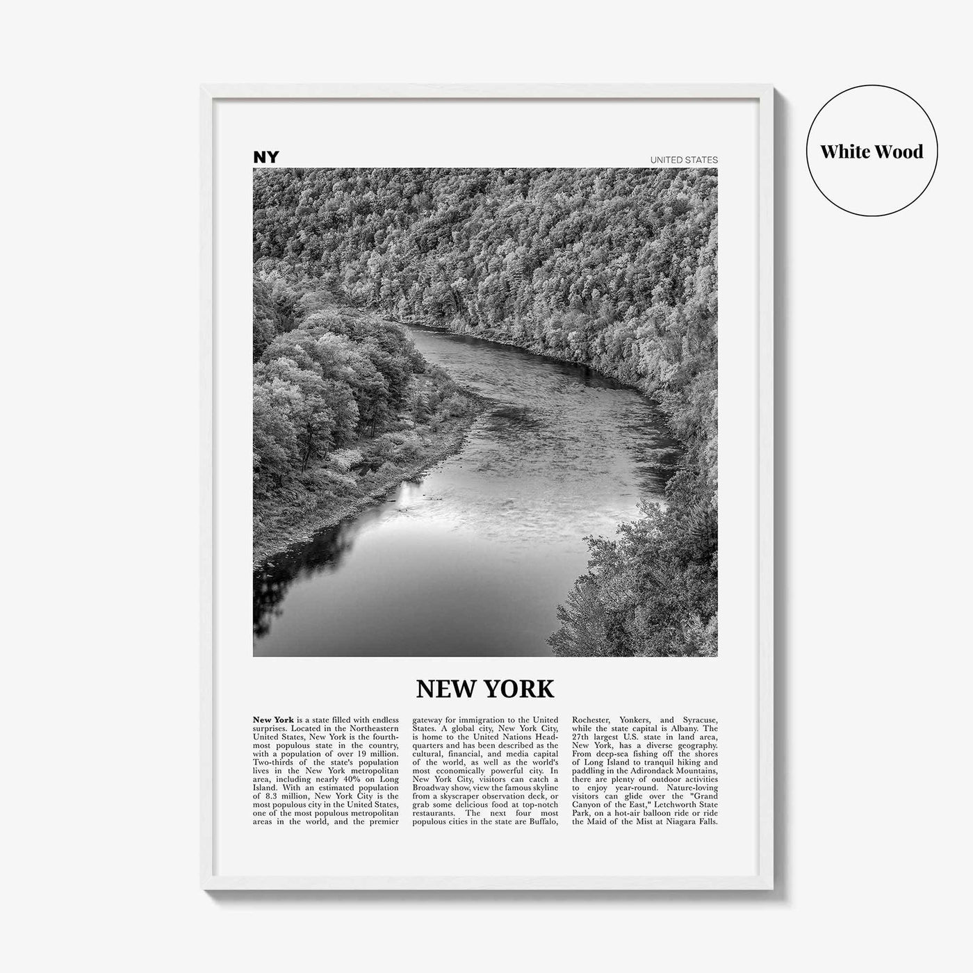 New York State Print Black and White No 2, New York Wall Art, New York Poster, New York Photo, New York Wall Décor, New York Map