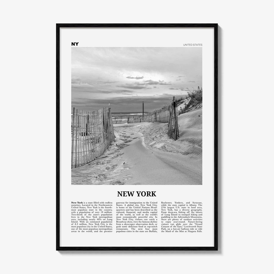 New York State Print Black and White No 3, New York Wall Art, New York Poster, New York Photo, New York Wall Décor, New York Map
