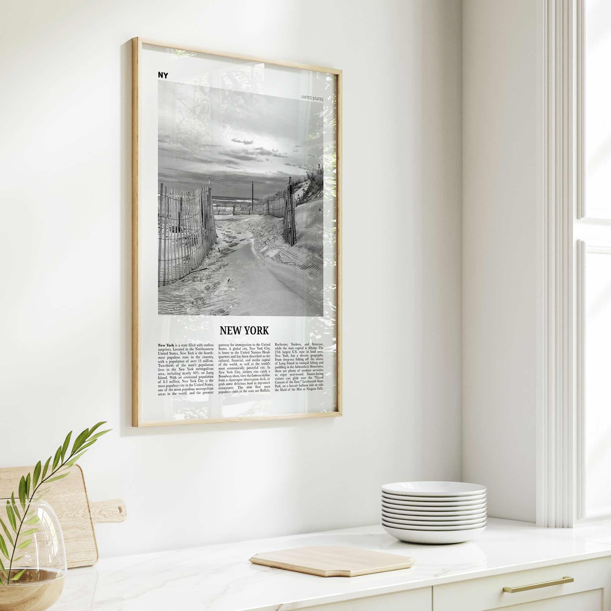 New York State Print Black and White No 3, New York Wall Art, New York Poster, New York Photo, New York Wall Décor, New York Map