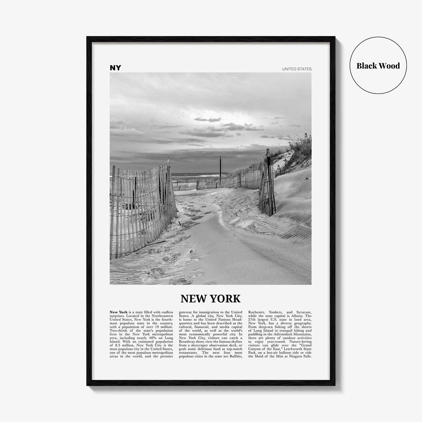 New York State Print Black and White No 3, New York Wall Art, New York Poster, New York Photo, New York Wall Décor, New York Map