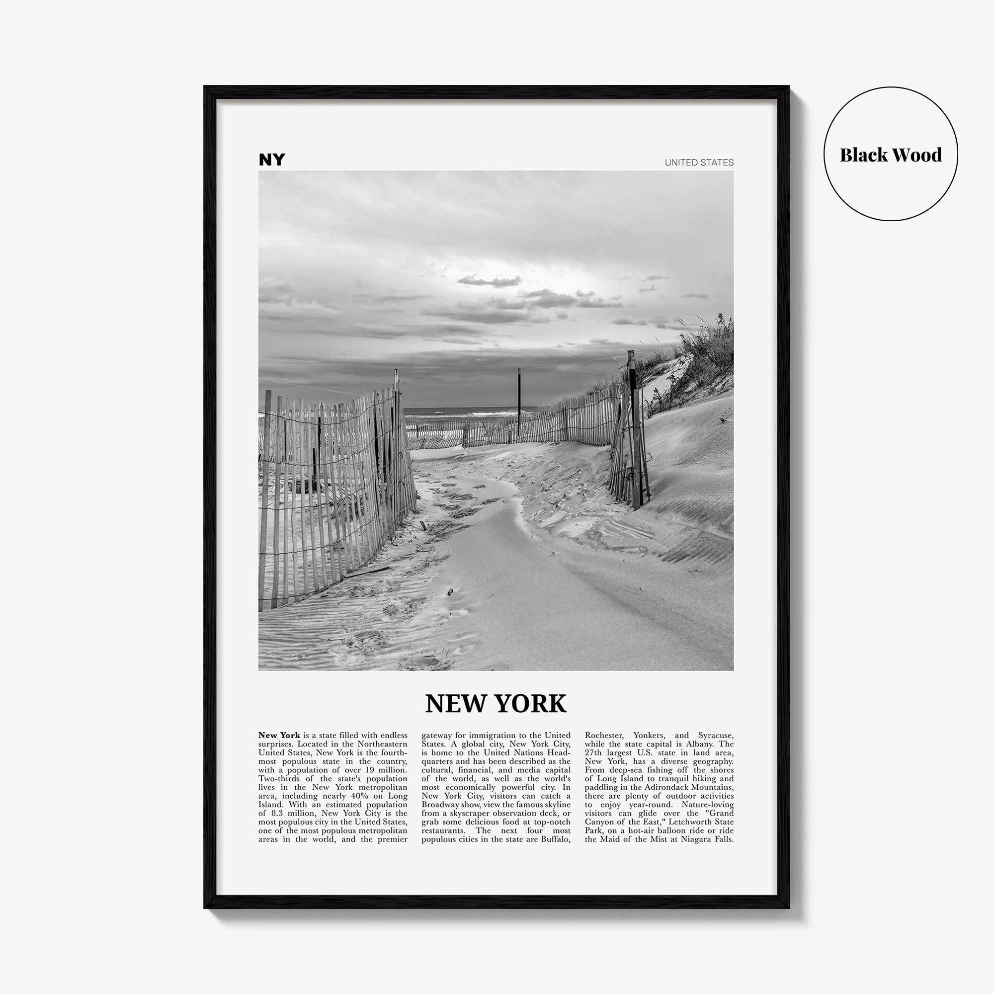 New York State Print Black and White No 3, New York Wall Art, New York Poster, New York Photo, New York Wall Décor, New York Map