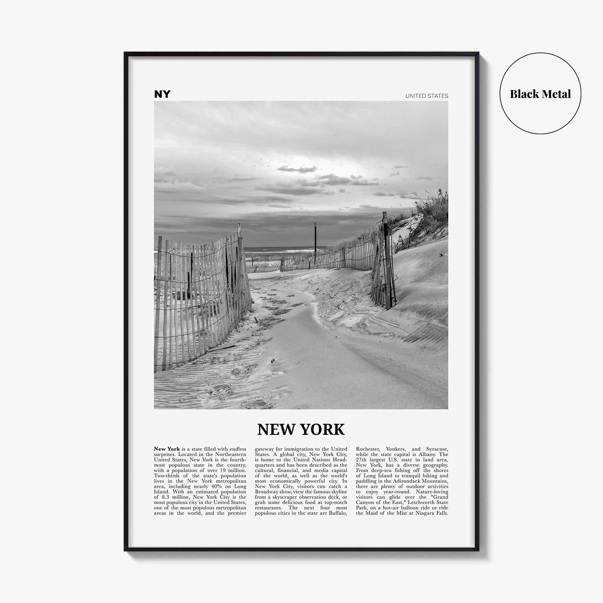 New York State Print Black and White No 3, New York Wall Art, New York Poster, New York Photo, New York Wall Décor, New York Map