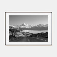 New Zealand Landscape B&W Poster