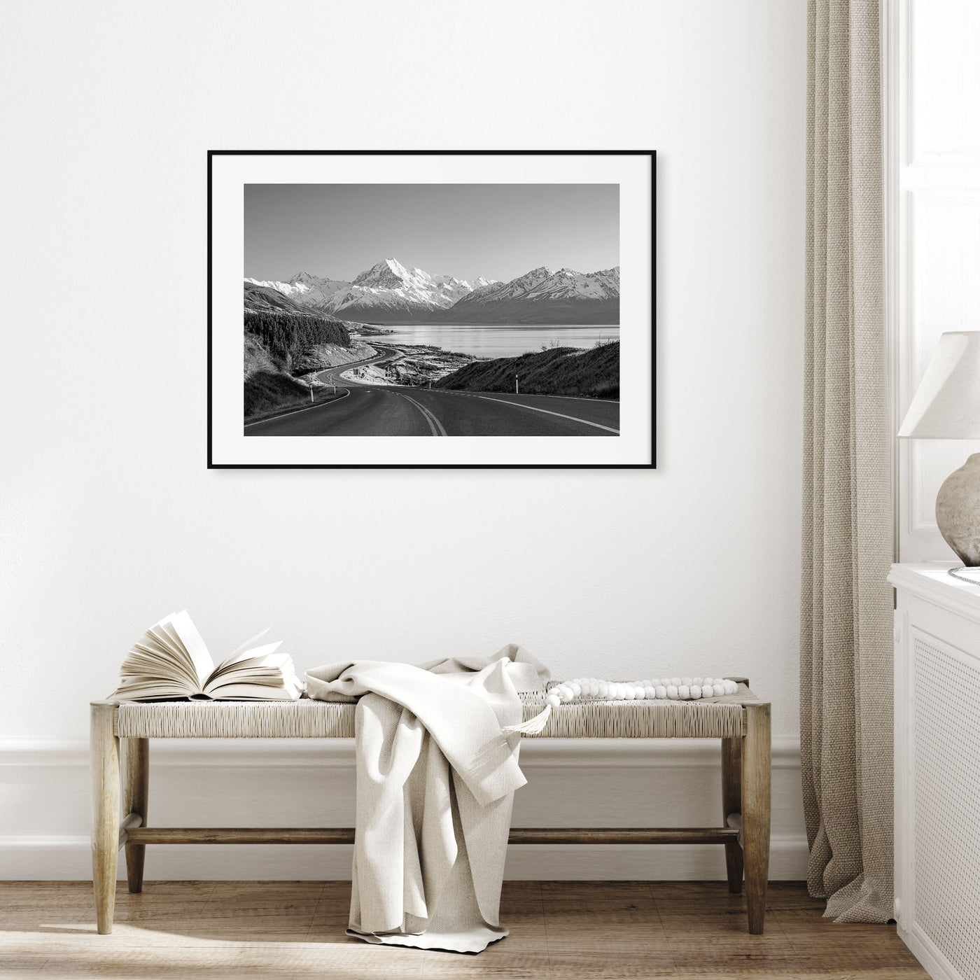New Zealand Landscape B&W Poster