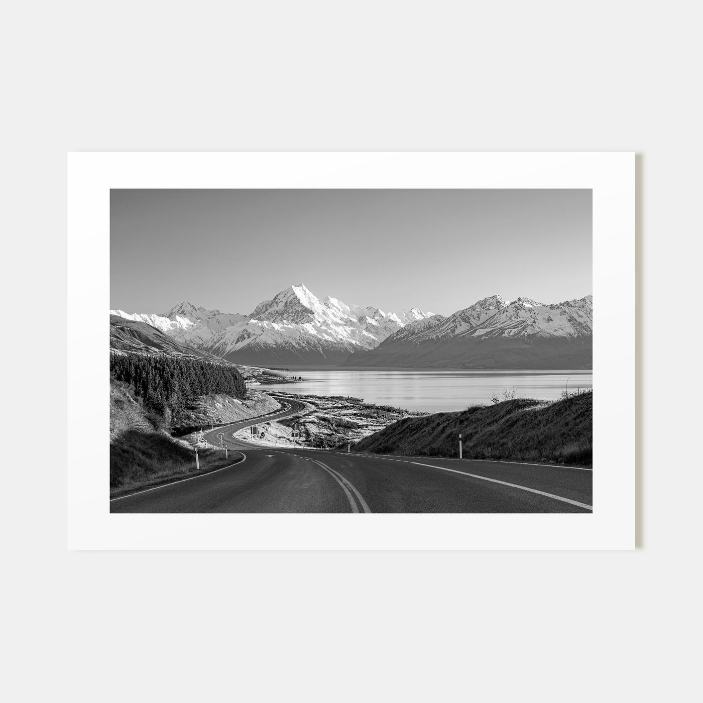 New Zealand Landscape B&W Poster