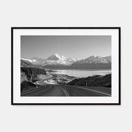 New Zealand Landscape B&W Poster
