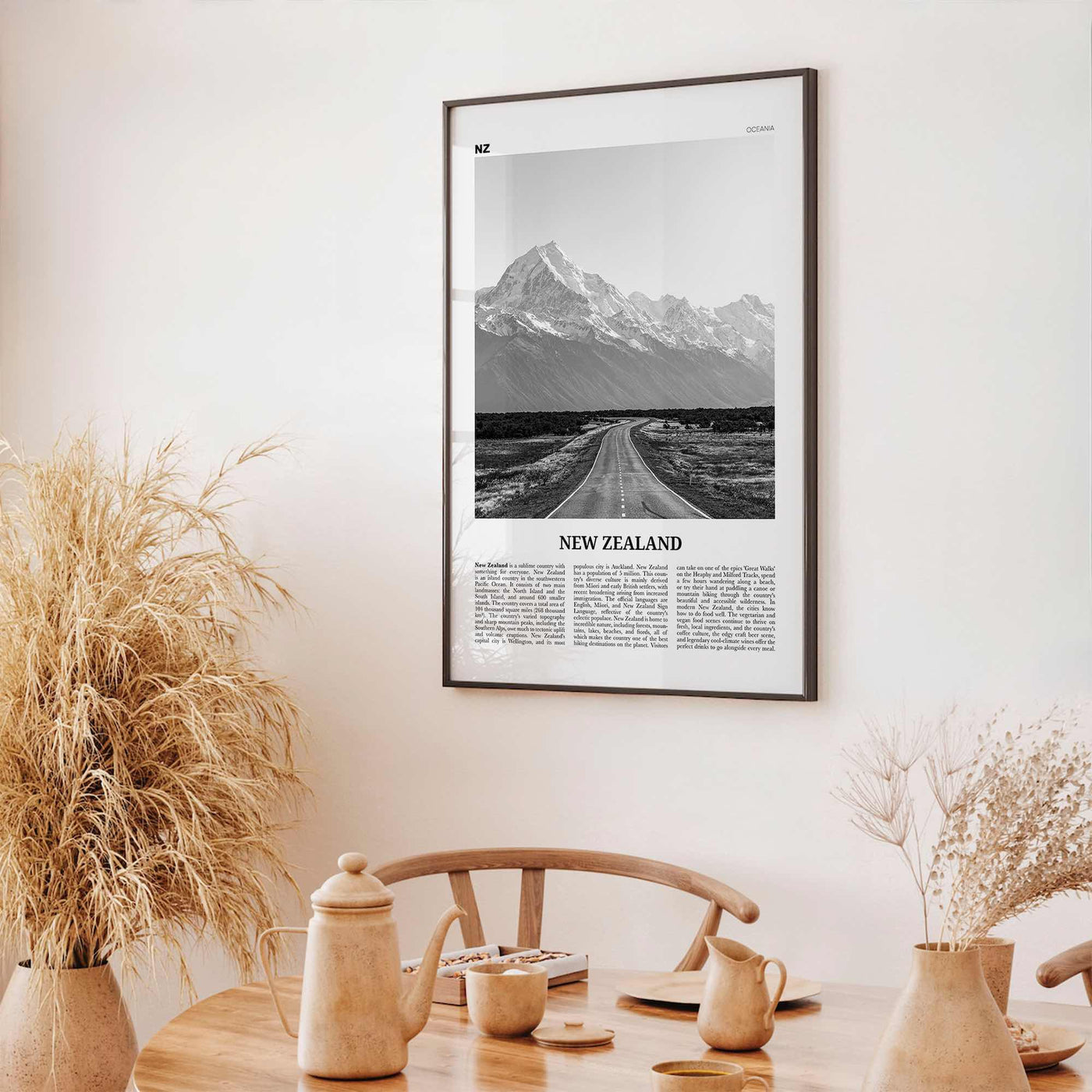 New Zealand Print Black and White No 1, New Zealand Wall Art, New Zealand Poster, New Zealand Photo, NZ, Wellington, Auckland, Oceania