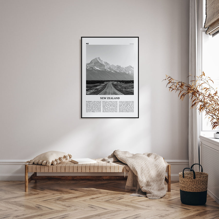 New Zealand Travel B&W No 1 Poster